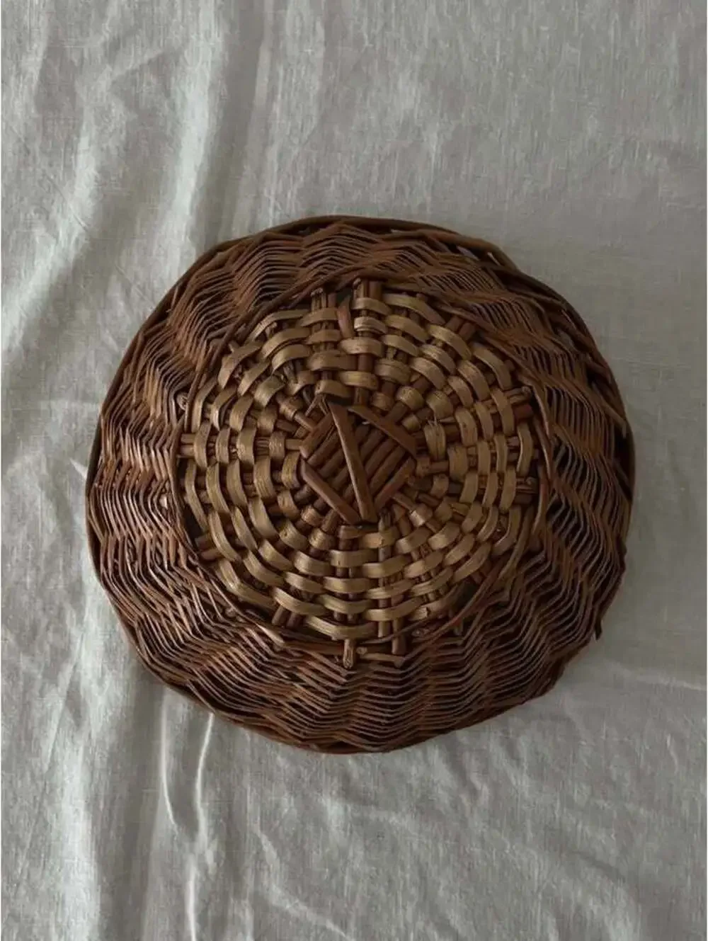 Vintage handmade wicker basket